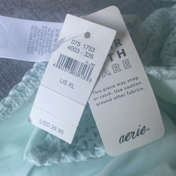NWT Lof 2 Aerie Bikini Bottoms In Aqua Green Size XL Retails $72 - Picture 6 of 11